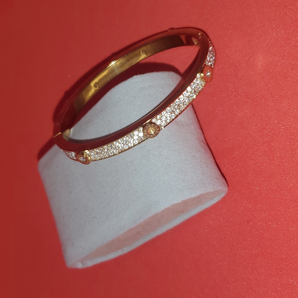 Henri Bendel Paved Studded PETITE Bracelet Yellow Gold SWAROVSKI Crystal